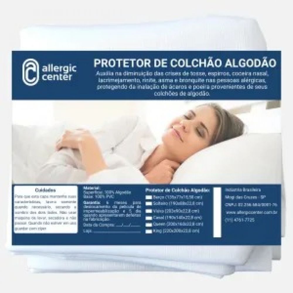 Capa AC -100% algodão Hipoalergênica de Colchão Casal  Queen com 30
