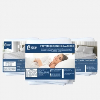 Protetor / Capa colchão casal padrão 100% algodão/ PVC interno AC - (1,90X1,40X22,8 cm)